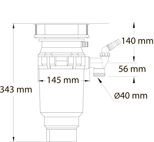 Измельчитель пищевых отходов McALPINE 375 Вт (1/2 л.с.), 2500 об/мин.  WDU-1ASEU