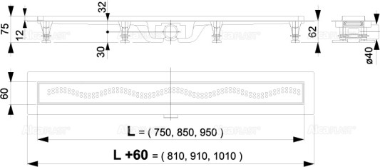 Душевой лоток Alcaplast Simple APZ8-750мм APZ8-750M