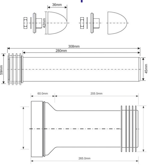 Комплект для навесного унитаза ф90/110-26cм McAlpine  FP45R-KIT3