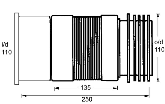 Муфта соединительная раздвижная Dy110 (L250-380 мм) McAlpine  MRF-RS 