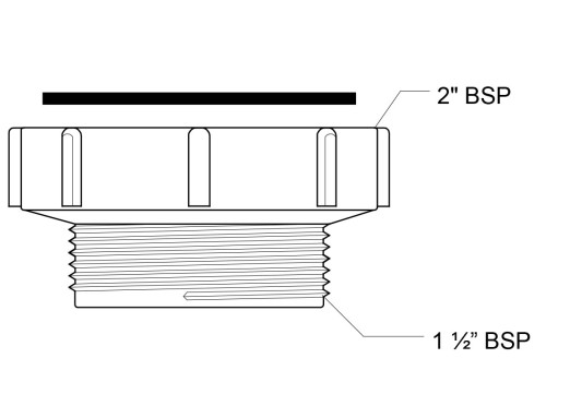 Переходник 1 1/2" нр - 2" вр McAlpine  T12C