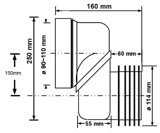 Эксцентрик фановый смещением 150мм McAlpine  MRWCLO-15