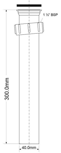 Вставка в сифон (1 1/2"«мама»хДн=40мм); высота 300мм McAlpine  AT7N-30