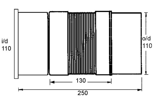 Муфта соединительная раздвижная Dy110 (L250-350 мм) McAlpine  MRF-PS 
