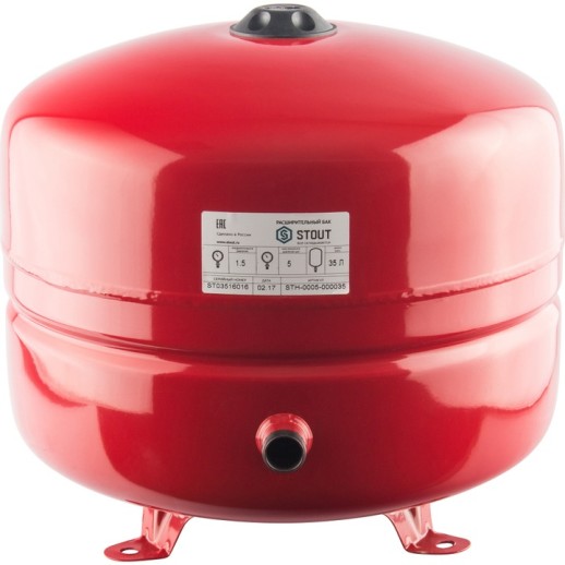 Расширительный бак на отопление STOUT 35 л. (цвет красный) STH-0005-000035 